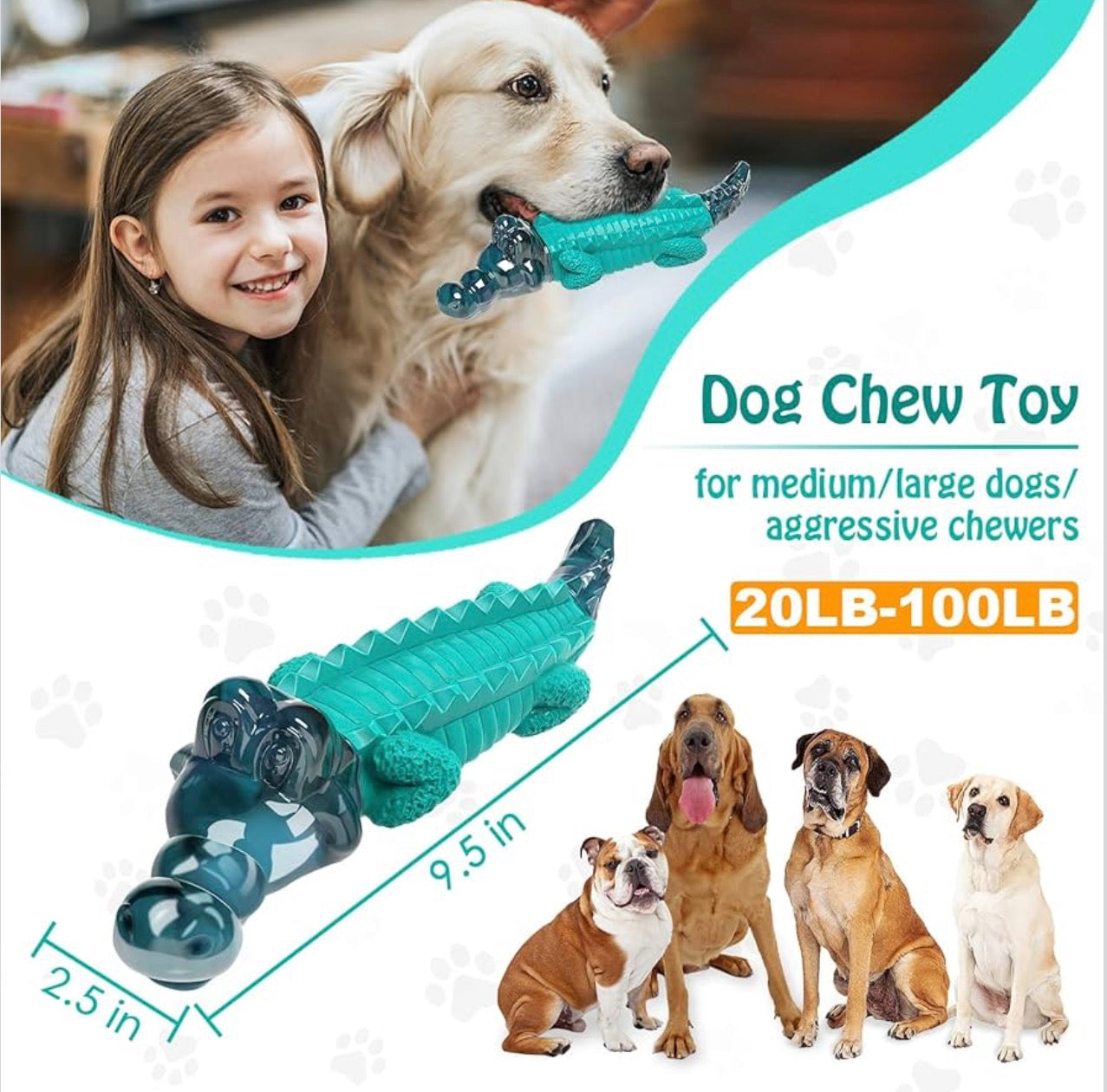 Dog chew toy for aggressive chewers