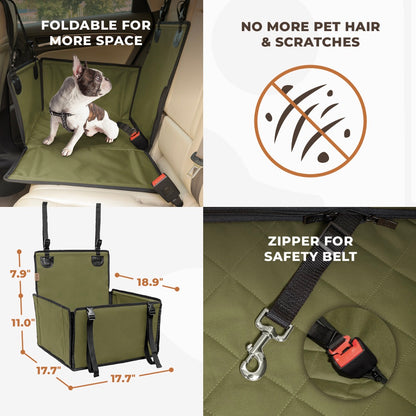 Wuglo Zip-Snap Dog Car Seat Size Small safety belt sold separately