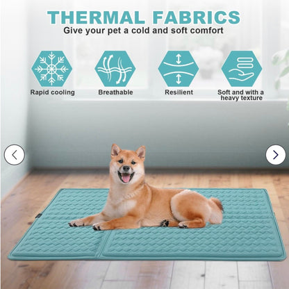 GOLOPET Extra Large Dog Cooling Mat,45×23 inches. For Extral Large Dogs,Silicone Anti-Slip and Foldable,Ice Cool Fabric,Suitable for Indoor& Outdoor Floor &Car Seat