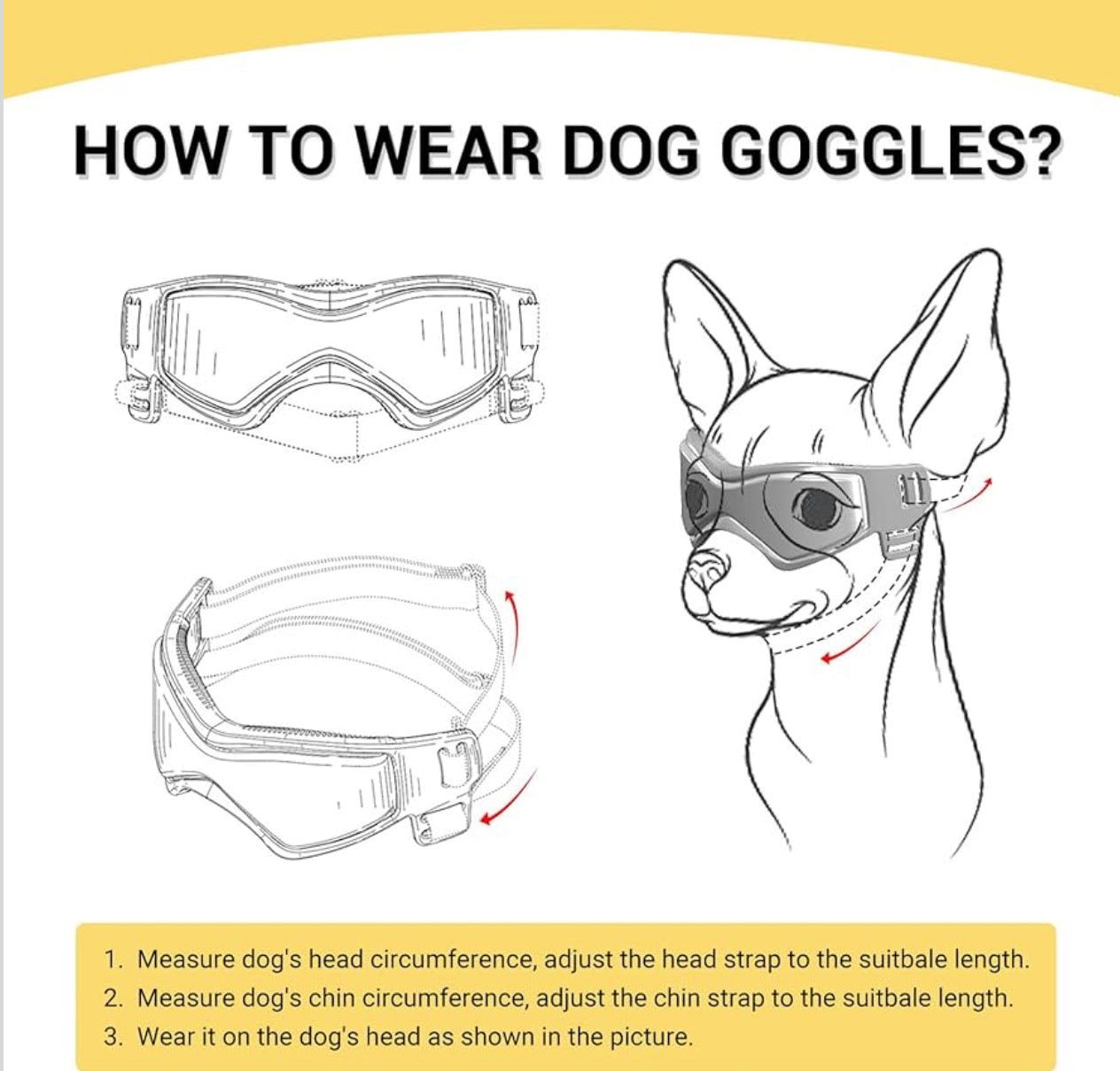 PETLESO Dog Goggles Small Breed, Dog Sunglasses UV Protection Puppy Eyewear for Small Pet Outdoor Riding Driving, Orange S
