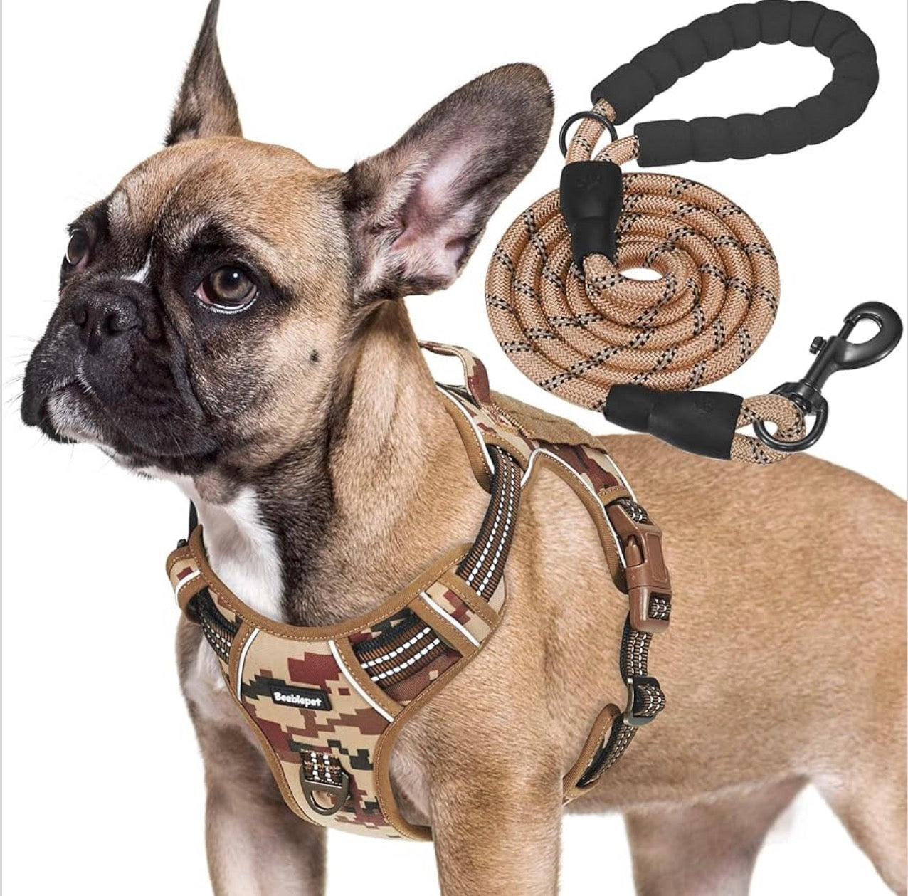 Beebiepet Heavy Duty Tactical Dog Harness No Pull Adjustable Pet Harness Reflective Service Training Easy Control Pet Vest Military K9