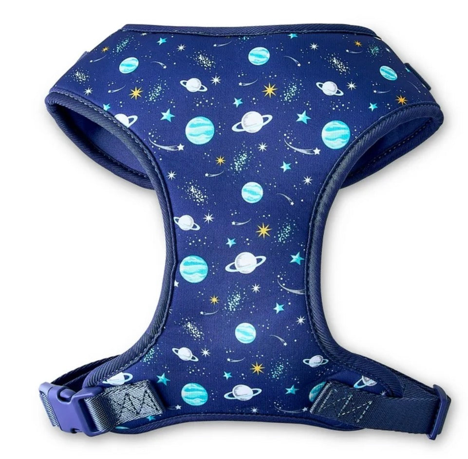 Vibrant Life Polyester & Spandex Space Adventures Adjustable Dog Harness, Blue, Medium