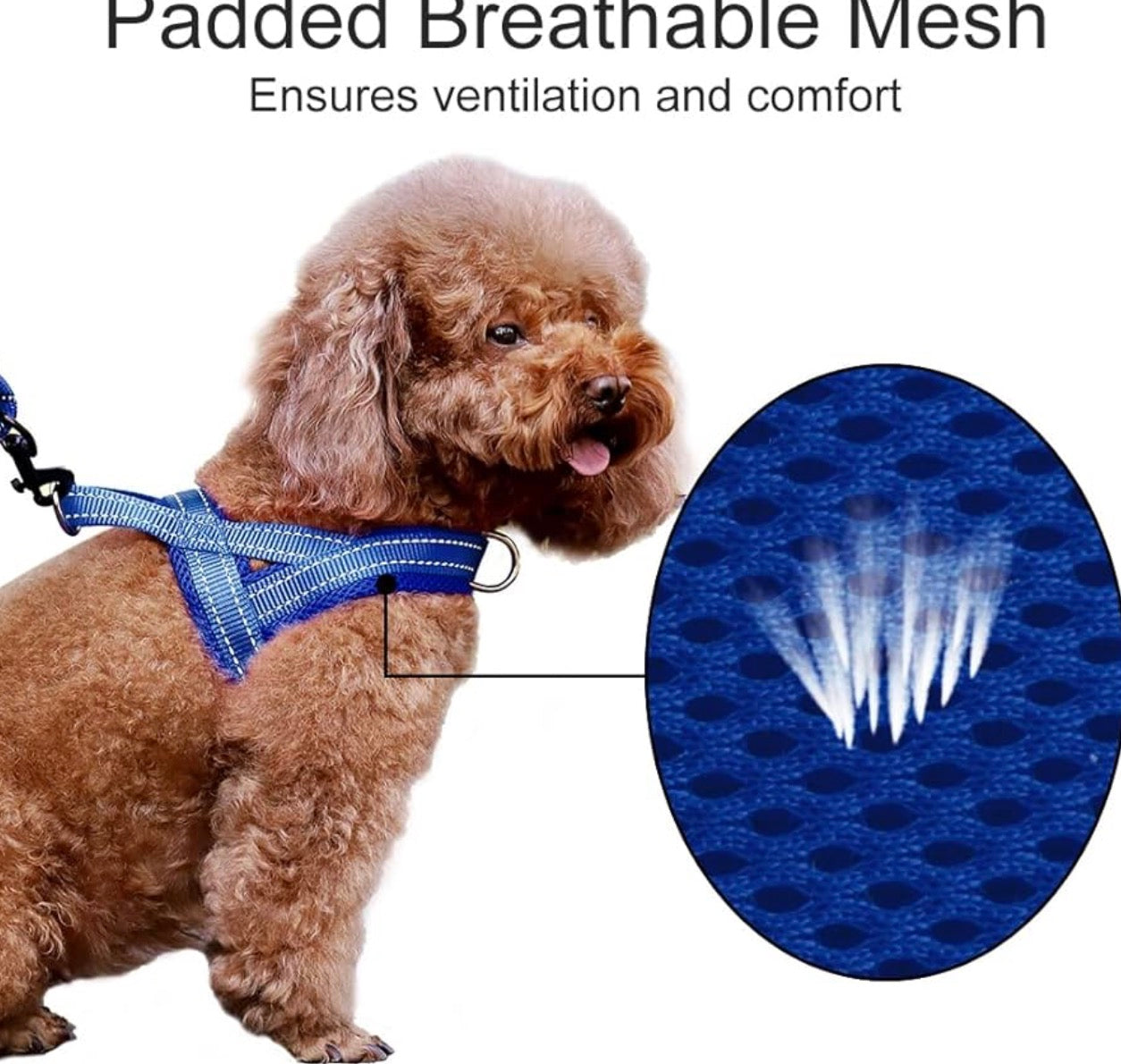Plutus Pet No Pull Dog Harness (size medium: chest 19.7"-25.2" )with Breathable Mesh Padded, Adjustable Reflective Escape Proof Dog Harness, Quick Fit Dog Vest Harness for Medium  Dogs(M, Navy Blue)
