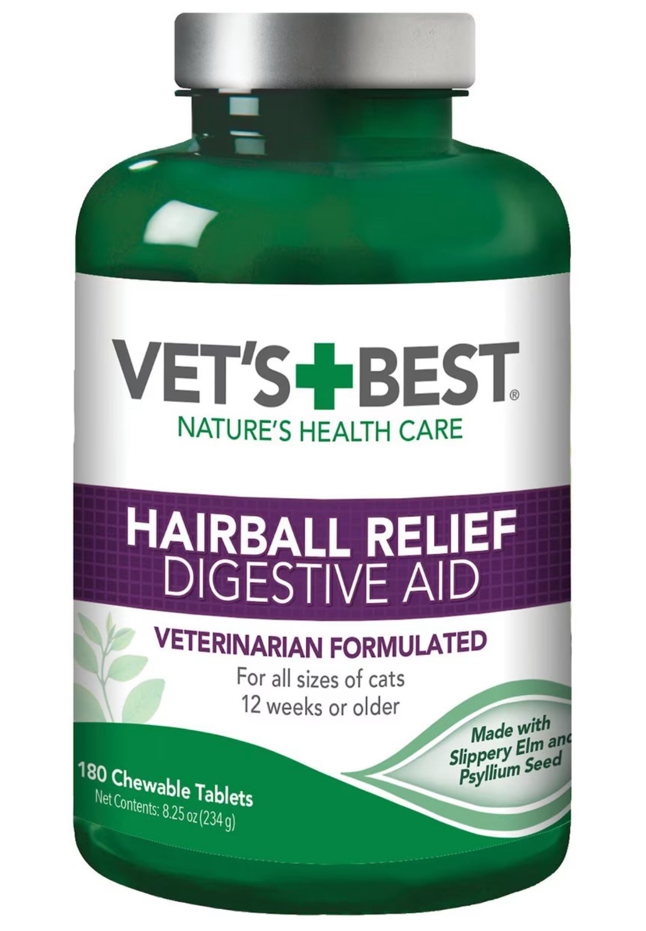 Vet's Best Chewable Tablets Hairball Control Supplement for Cats, 180 count