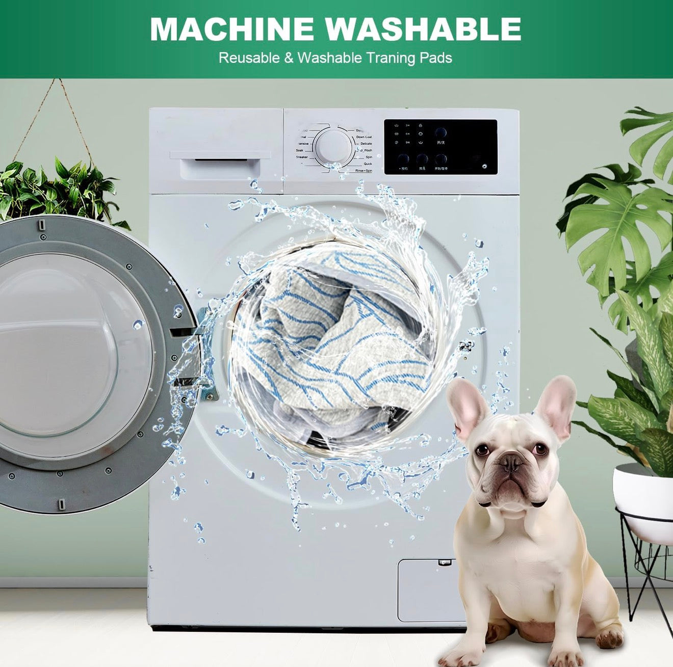 Qeils Pee Pads Reusable Washable Puppy Pads- 2 Pack 30"x34" Heavy Absorbent Protective Pads Leakproof Dog Training Pads, Non-Slip Potty Incontinence Pads for Bed, Floor, Couch, Carpet, Kennel, Crate