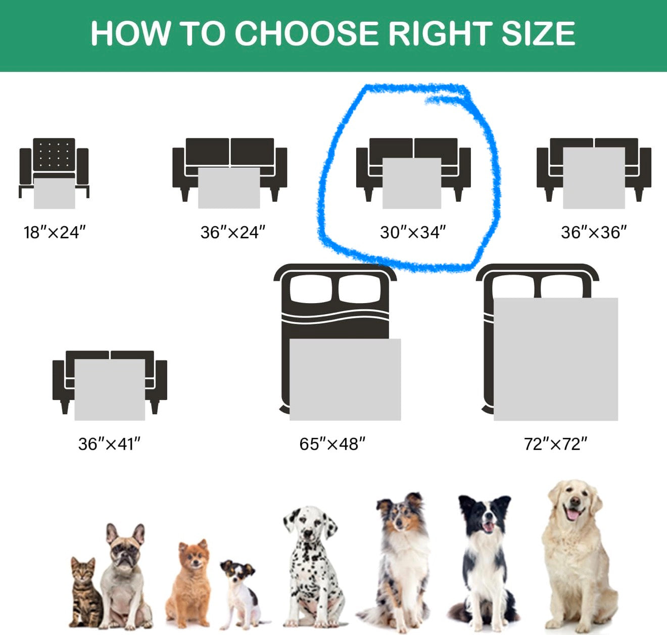 Qeils Pee Pads Reusable Washable Puppy Pads- 2 Pack 30"x34" Heavy Absorbent Protective Pads Leakproof Dog Training Pads, Non-Slip Potty Incontinence Pads for Bed, Floor, Couch, Carpet, Kennel, Crate