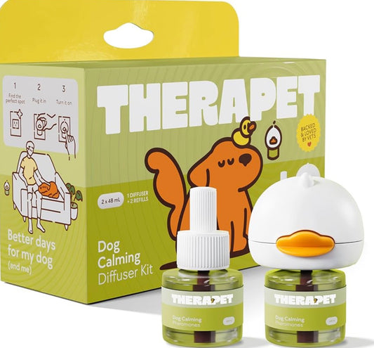 TherapetMD 30-Day Dog Calming Diffuser - for Stress, Destructive Behavior, Pee Accidents, Separation Anxiety, Barking, Aggression & Chewing - 30-Day Refill Included - Packaging May Vary