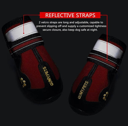 QUMY Dog Shoes for Large Dogs (Size 8: 3.0''x3.3"(W*L))Paw Protectors for Winter Snowy Day, Summer Hot Pavement, Water-Resistant in Rainy Weather, Outdoor Walking, Indoor Hardfloors Skid-Resistant Sole