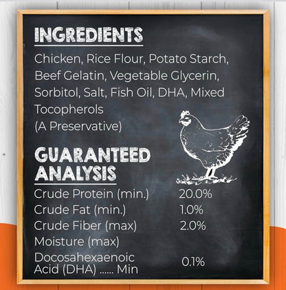 Canine Naturals Puppy Chicken and Rice Chew - Rawhide Free Puppy Treats - Made with USA Chicken - All-Natural & Easily Digestible - 40 Pack of 5-Inch Sticks for Puppies