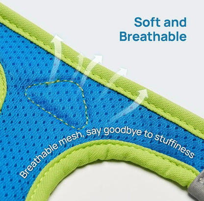 Petthem Cat Harness and Leash Set, Step-in Escape Proof Adjustable Vest Harness for Large Cat, Lightweight Soft Breathable Reflective Kitten Harness for Walking Travel, Camping(Hawaii Green, L)