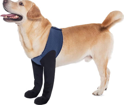 COODEO Dog Socks & Paw Protectors - Front Paws Only, Non-Slip Waterproof Dog Boots to Prevent Paw Licking, Protect Wounds & Aids Post-Surgery Recovery (Blue, XL)