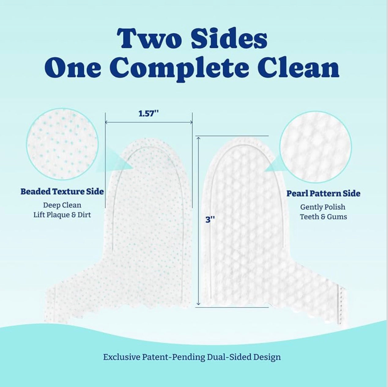 Yoyo bay Dog Teeth Cleaning Wipes, Pet Finger Dental Wipes for Dogs & Cats, Dual-Sided, 6-in-1 Herbal Formula, Remove Plaque & Tartar, Freshen Breath, No-Rinse Toothbrushing Wipes - 50 PCS, Unflavored