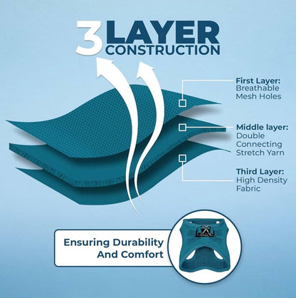 Voyager Step-in Air Harness - All Weather Mesh, Reflective, No Pull Harness for Dogs, Cats - Secure with Hook & Loop Fastener, Buckle, Double D-Rings