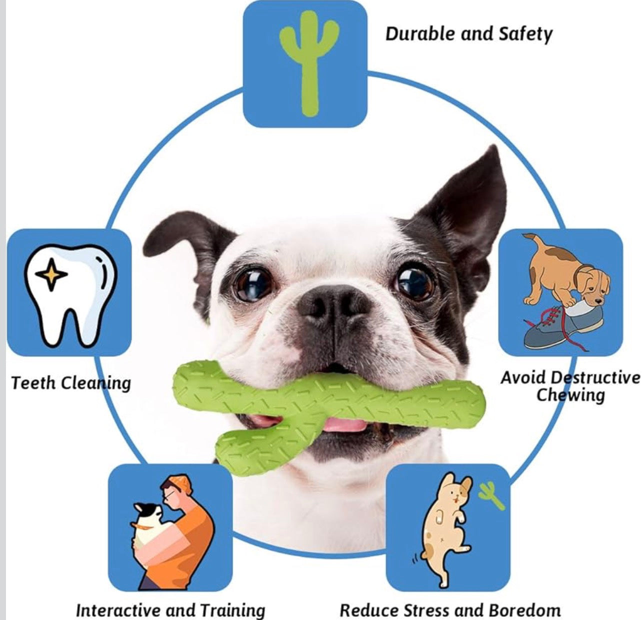 MewaJump Dog Chew Toy, Durable Rubber Dog Toy for Aggressive Chewers, for Training and Cleaning Teeth, for Medium/Large Dog