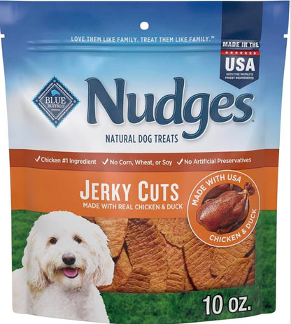 Blue Buffalo Nudges Jerky Cuts Natural Dog Treats, Duck, 10oz