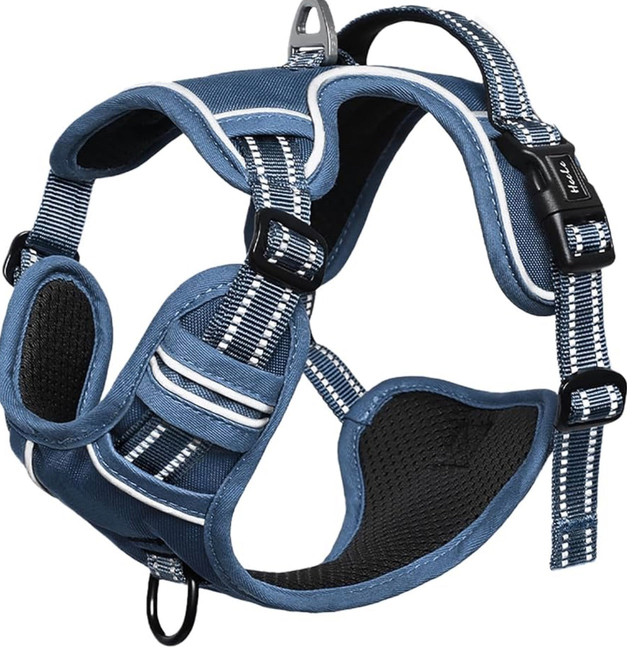 HEELE Dog Harness for Large Dogs No Pull Dog Vest Harness for Large Dog with Soft Padded Handle Reflective for Outdoor Training, Royal Blue, Size L: Neck 46-66cm(18-26in), Chest 43-86cm(17-34in).