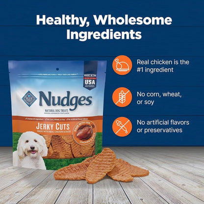 Blue Buffalo Nudges Jerky Cuts Natural Dog Treats, Duck, 10oz