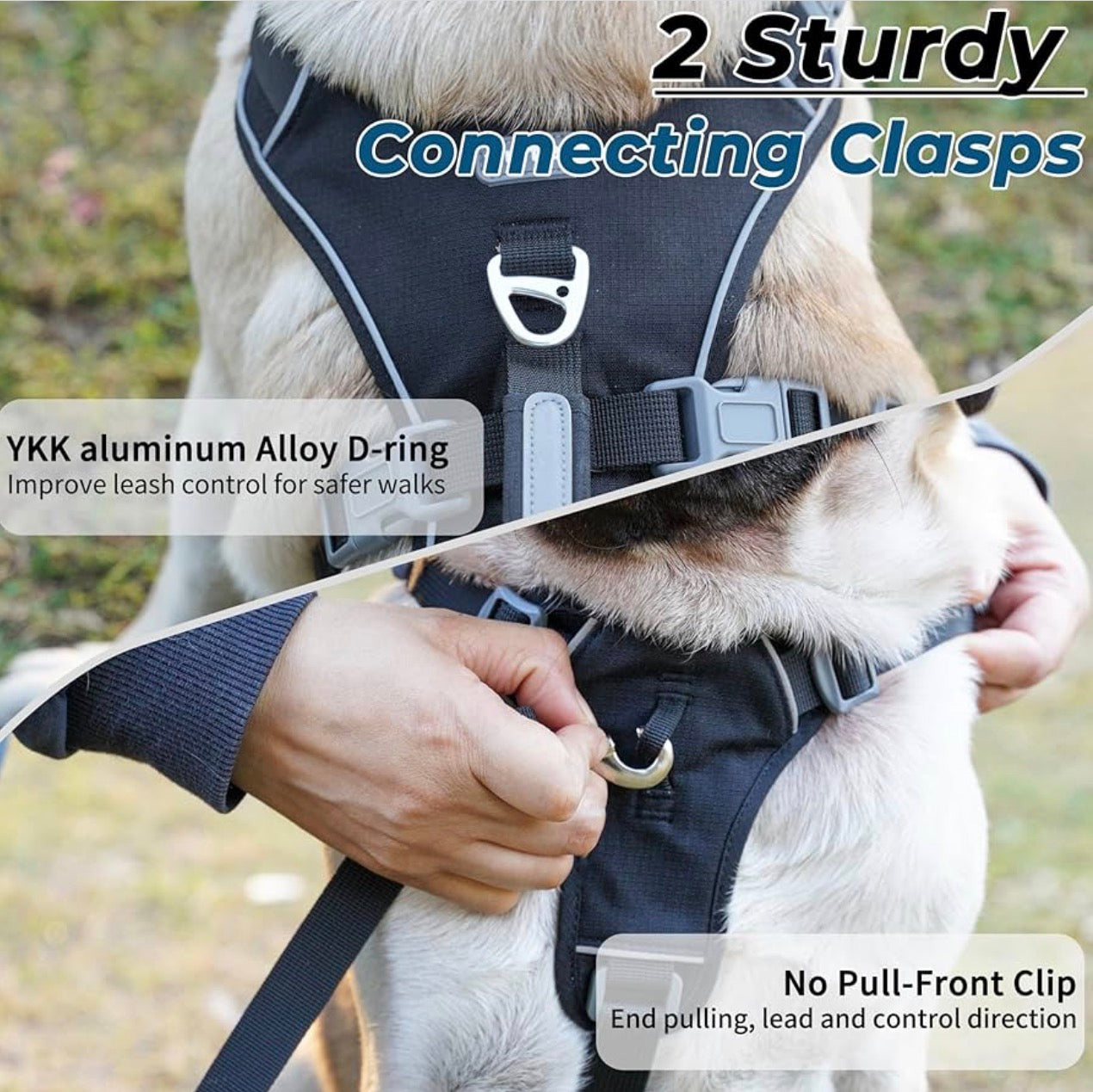 Wuffley Escape Proof Dog Harness and Leash Set, Lightweight Dog Harness with Lift and Assist Handle, No Pull Reflective Pet Vest for Small Medium Dogs, Ideal for Puppy Walking and Training (Black, M)