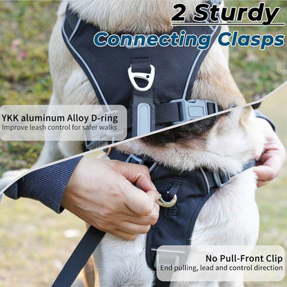 Wuffley Escape Proof Dog Harness and Leash Set, Lightweight Dog Harness with Lift and Assist Handle, No Pull Reflective Pet Vest for Small Medium Dogs, Ideal for Puppy Walking and Training (Black, M)
