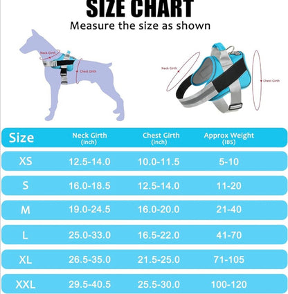 Bolux Dog Harness, size Large No-Pull Reflective Dog Vest, Breathable Adjustable Pet Harness with Handle for Outdoor Walking - No More Pulling, Tugging or Choking (OceanicBlue, Large