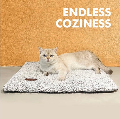 Mora pets Self Warming Cat Dog Bed 24 x 18 inch Extra Warm Thermal Pet Pad for Indoor Outdoor  with Removable Cover Non-Slip Bottom Washable Non Electric