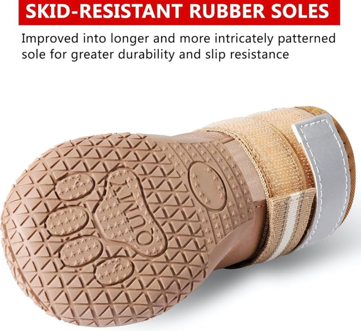 QUMY Dog Shoes Paw Protectors Size 5 for Winter Snowy Day, Summer Hot Pavement, Water-Resistant in Rainy Weather, Outdoor Walking, Indoor Hardfloors Skid-Resistant Sole