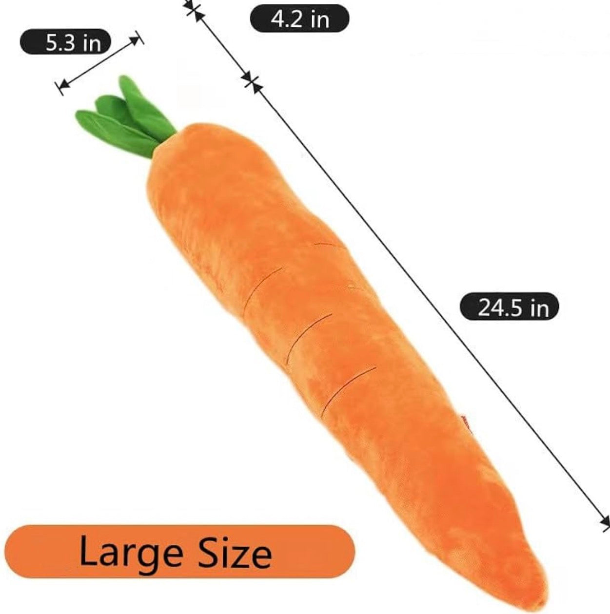 Carrot Style Squeaky Large Plush Dog Toy