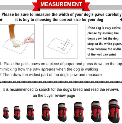 QUMY Dog Shoes for Large Dogs (Size 8: 3.0''x3.3"(W*L))Paw Protectors for Winter Snowy Day, Summer Hot Pavement, Water-Resistant in Rainy Weather, Outdoor Walking, Indoor Hardfloors Skid-Resistant Sole