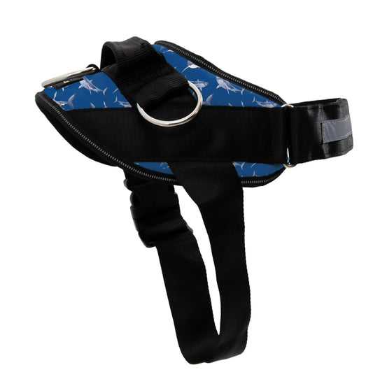 Shawn Co Essential Dog Harness, (size Small) No-Pull Pet Vest with 3 Leash Clips, No Choke, Reflective, Adjustable and Padded, for Easy Walking and Training for Small Dogs (Oceanic Blue with sharks)