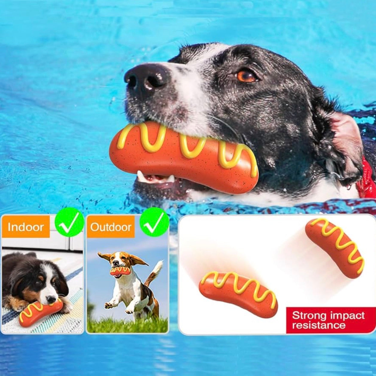 Dog Chew Toys for Aggressive Chewers Indestructible Durable Tough Squeaky Funny Dog Teething Toy for Medium Large Breed