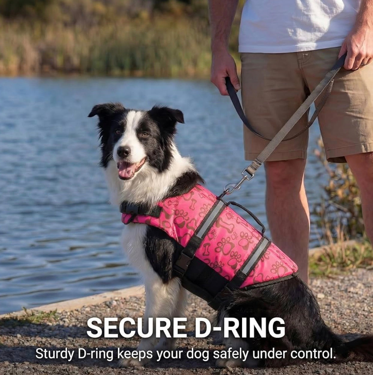 Dog Life Jacket with Rescue Handle, for Swimming, Boating. Adjustable Reflective Puppy Swim Vest with Superior Buoyancy for extra- Large Dogs