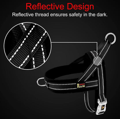 Plutus Pet No Pull Dog Harness (size medium: chest 19.7"-25.2" )with Breathable Mesh Padded, Adjustable Reflective Escape Proof Dog Harness, Quick Fit Dog Vest Harness for Medium  Dogs(M, Navy Blue)