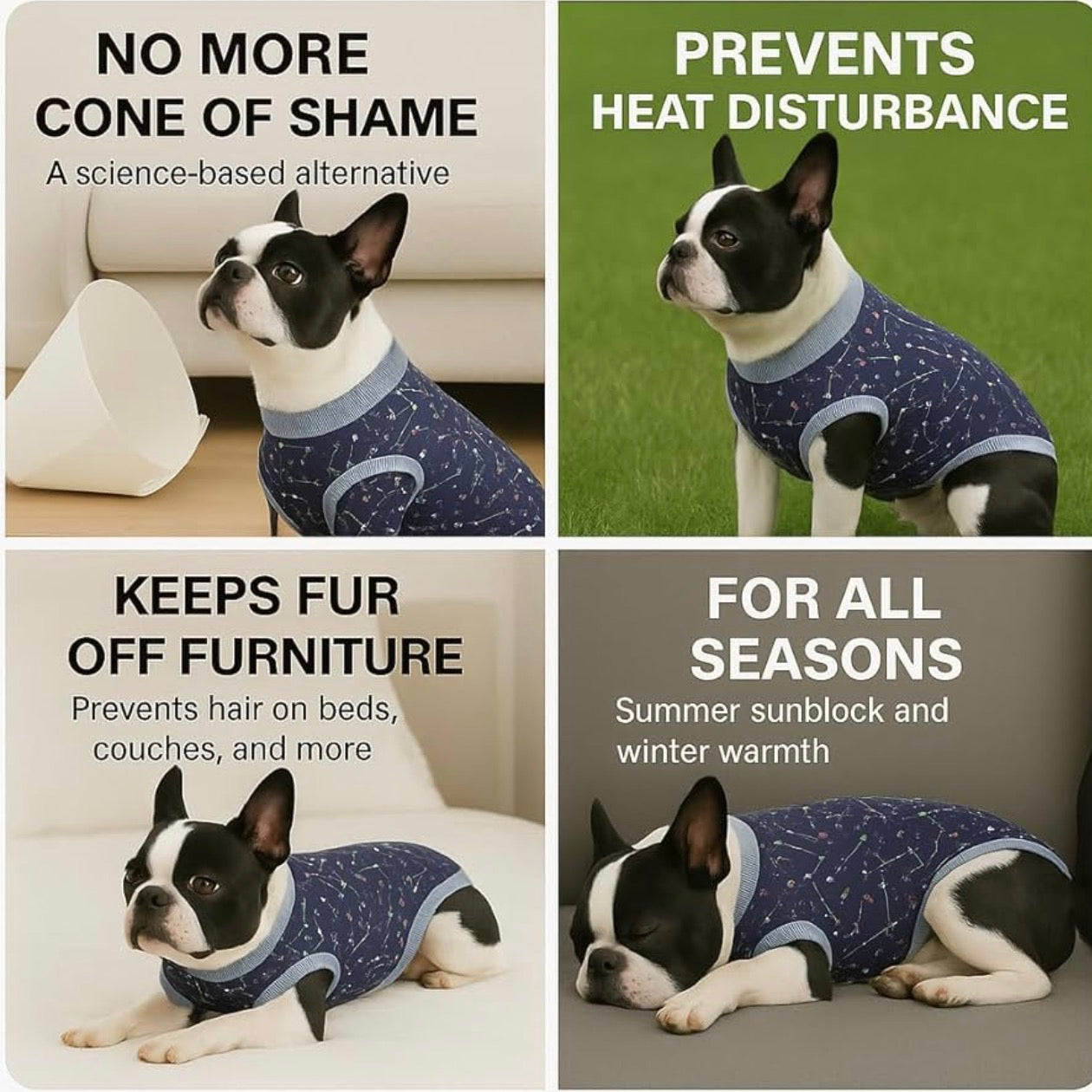 PetWarm Female Dog Surgery Recovery Suit for Spay, medium size Recovery Suit for Male Dogs, Bodysuit for Abdominal Affected Areas Sensitive Skin Areas, Onesie for Dogs After Surgery, Galaxy Pattern, Blue, M