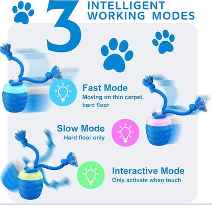 Interactive Dog Toys, Interactive Dog Ball for Medium/Large Dogs, Automatic Moving Toy for Boredom & Training, USB Rechargeable(Blue)