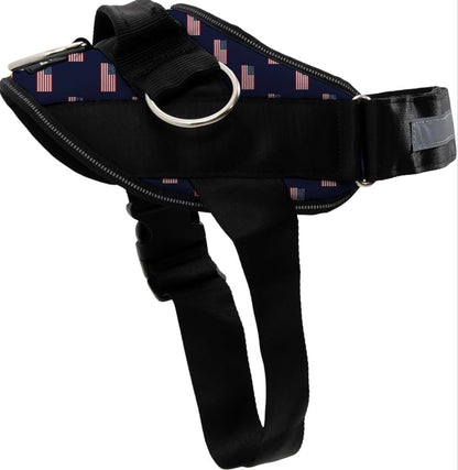 ShawnCo Essential Dog Harness, No-Pull Pet Vest with 3 Leash Clips, No Choke, Reflective, Adjustable and Padded, for Easy Walking and Training for Small, Dogs (USA Flag,S)