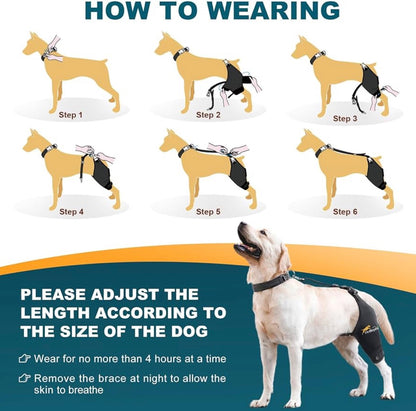 Dog Knee Brace for Torn ACL Hind Leg, Hot/Cold Compress for Patella Dislocation or Osteoarthritis, Cruciate Ligament Injuries, for Medium & Large Dogs(Left Leg size large)