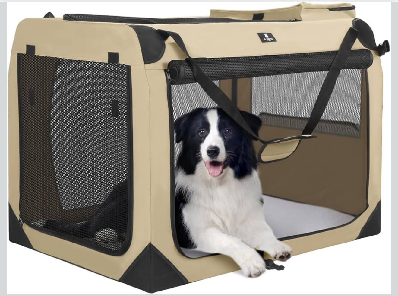 X-ZONE PET Dog Crate 3-Door Kennel, Collapsible Portable Soft Sided Pet Carriers for Indoor & Outdoor, Multiple (36- Inch)