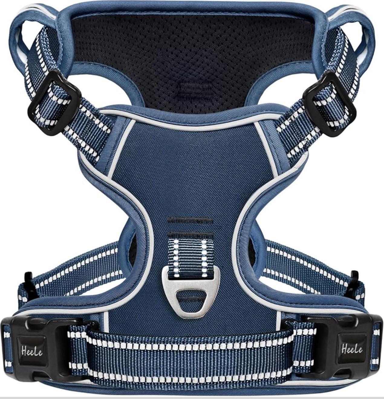 HEELE Dog Harness for Large Dogs No Pull Dog Vest Harness for Large Dog with Soft Padded Handle Reflective for Outdoor Training, Royal Blue, Size L: Neck 46-66cm(18-26in), Chest 43-86cm(17-34in).