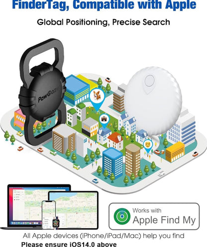 Pawgaze Cat Dog Items Tracker Compatible with Apple iOS FindMy App, Anti-Lost Tracking Device FinderTag for Dogs, Cats, Pets, Luggage, Items, with Silicone Cover for Pets' Collars/Bag Straps (Black)