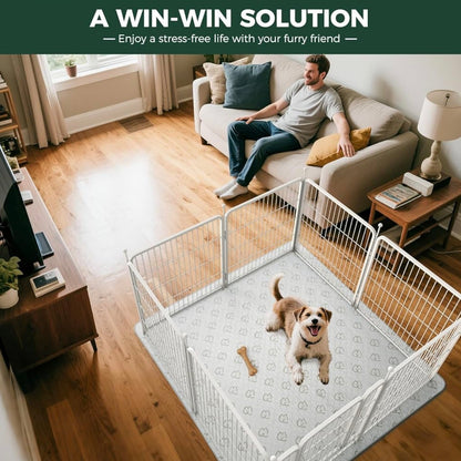 FXW Rollick Unleashed Dog Playpen for Indoor, Yard, RV Camping, 45 inch 8 Panels for Large Dogs, White