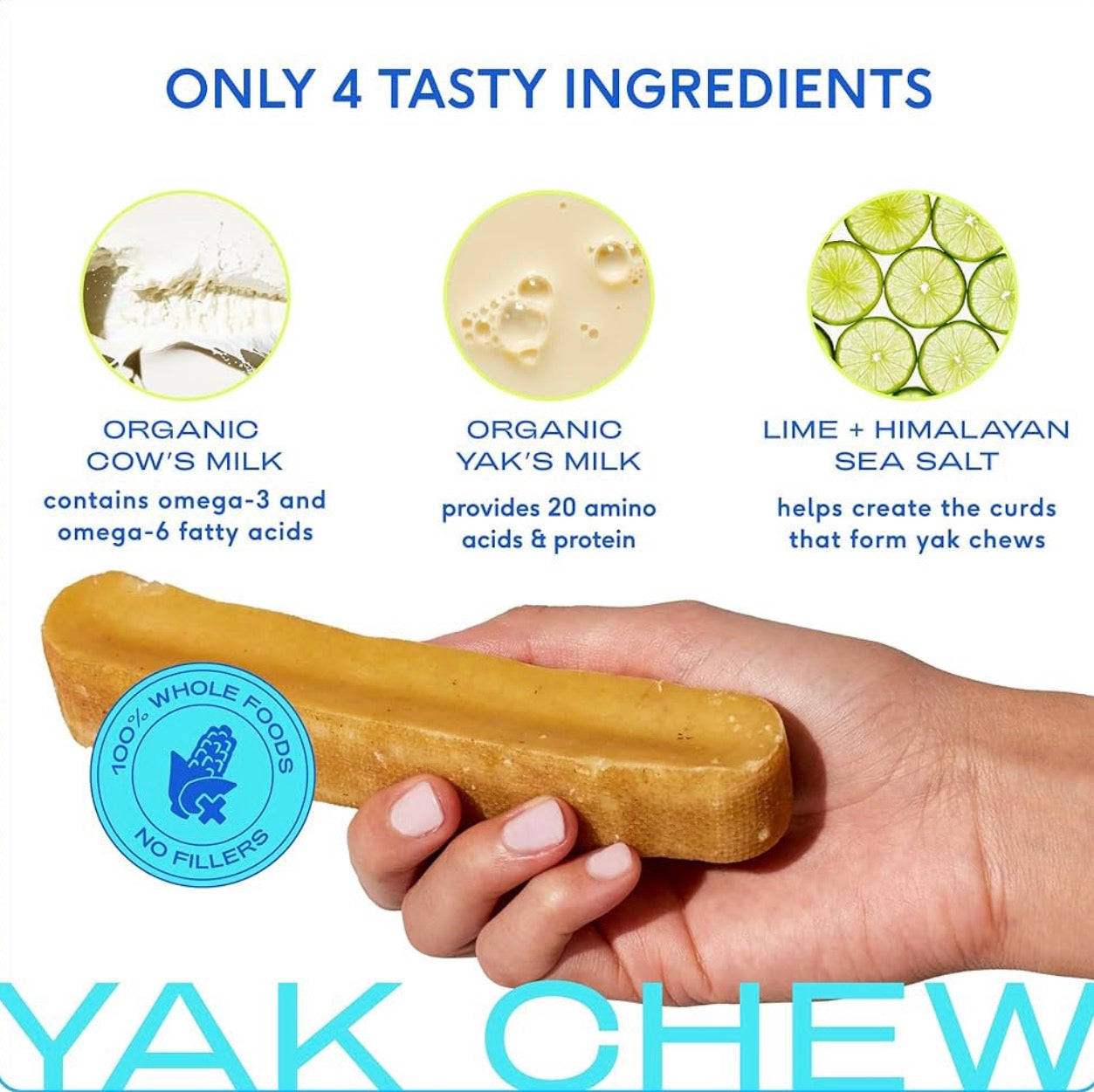 Native Pet Yak Cheese Himalayan Dog Chews XLarge - Long Lasting Dental Sticks for Extra Large Breeds – 100% All Natural Himalayan Yak Chews – Cheese Bone for Aggressive Chewers - 3 Per Pack