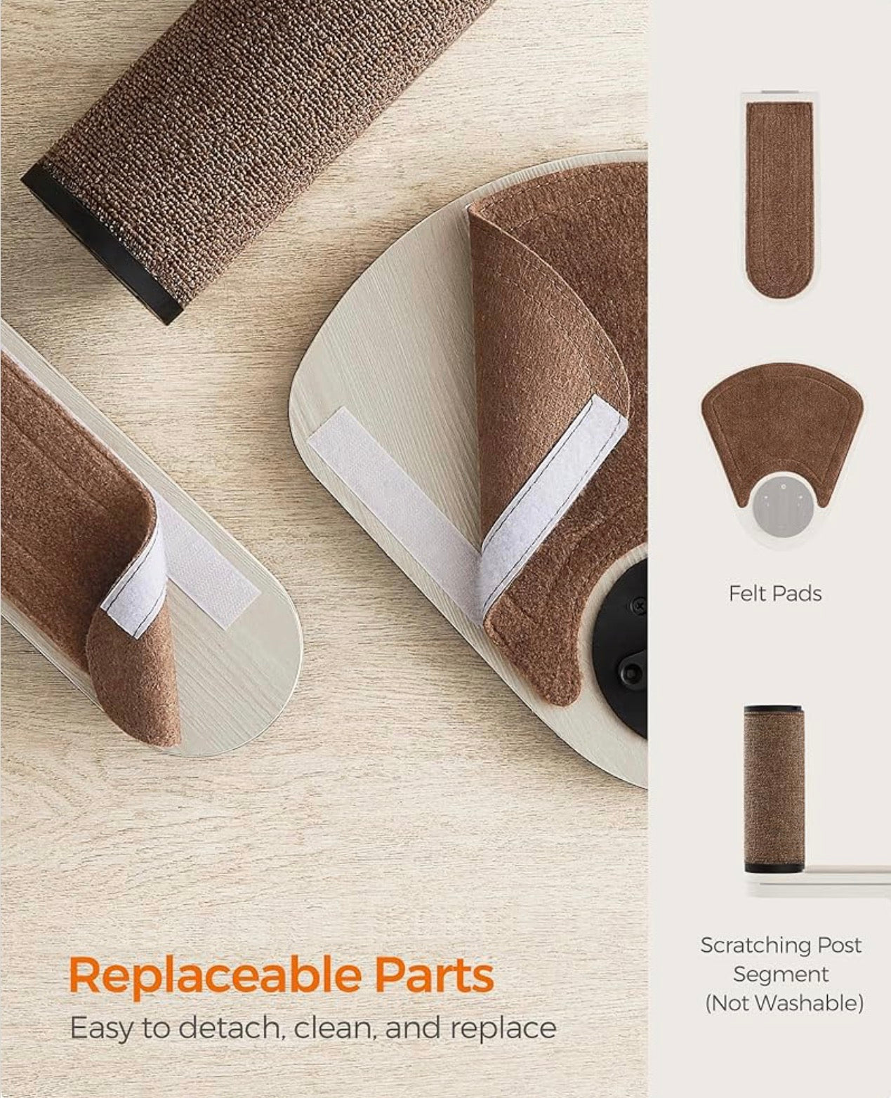 Feandrea Clickat Collection - No.006 Cat Tree Scratching Post, 39.7-Inch Tall Thicker Wall Mounted Cat Scratcher Posts, 2 Cats Perch Platform, Easy Assembly, Suit for Multi Cats Climb Play Nap Scratch