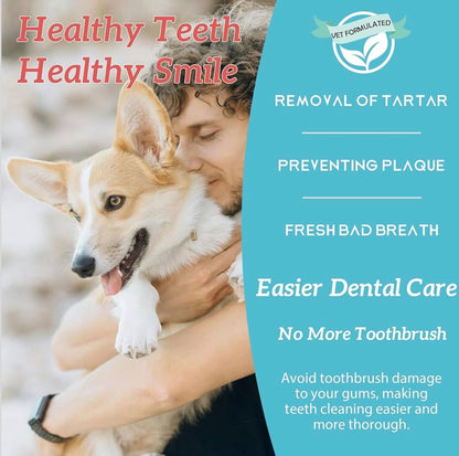 Ruidehut Natural Dog Dental Powder - Teeth Cleaning Powder - Removes Plaque and Tartar - Breath Freshener - Contains Probiotics to Fight Bad Breath (2.12 Oz)