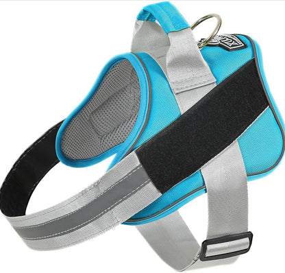 Bolux Dog Harness, size Large No-Pull Reflective Dog Vest, Breathable Adjustable Pet Harness with Handle for Outdoor Walking - No More Pulling, Tugging or Choking (OceanicBlue, Large