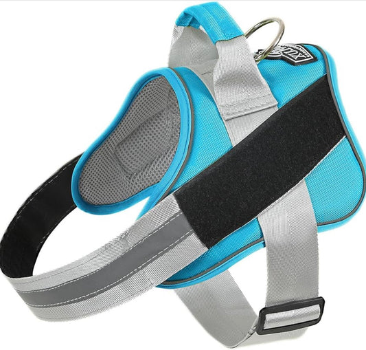 Bolux Dog Harness, size Large No-Pull Reflective Dog Vest, Breathable Adjustable Pet Harness with Handle for Outdoor Walking - No More Pulling, Tugging or Choking (OceanicBlue, Large