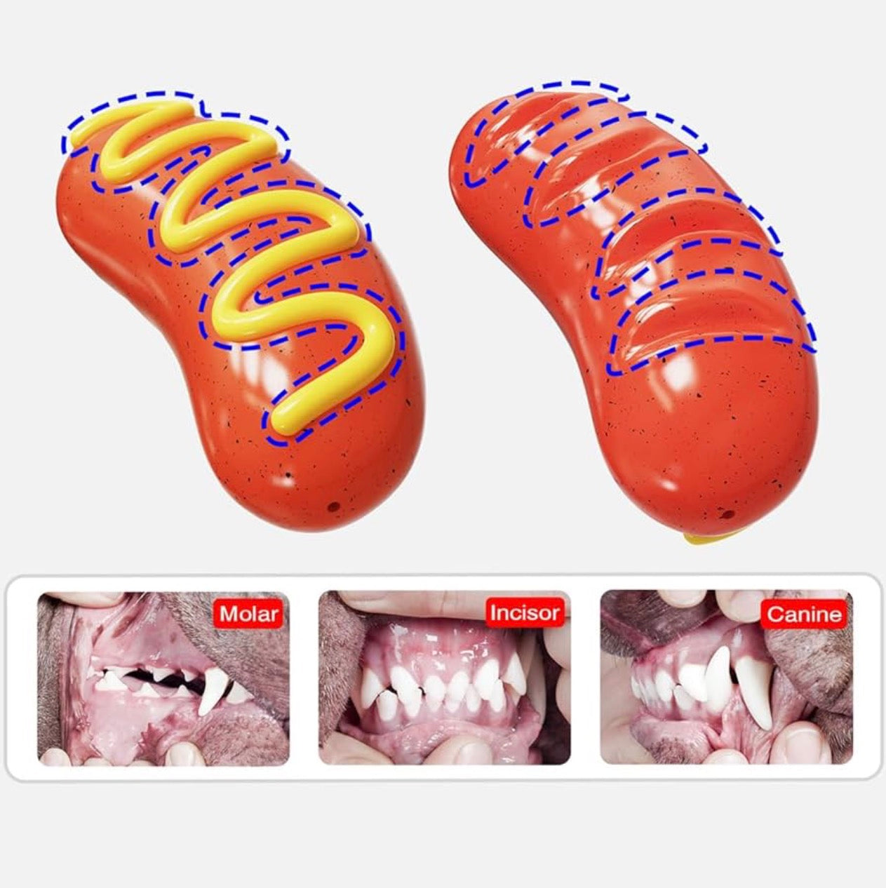 Dog Chew Toys for Aggressive Chewers Indestructible Durable Tough Squeaky Funny Dog Teething Toy for Medium Large Breed