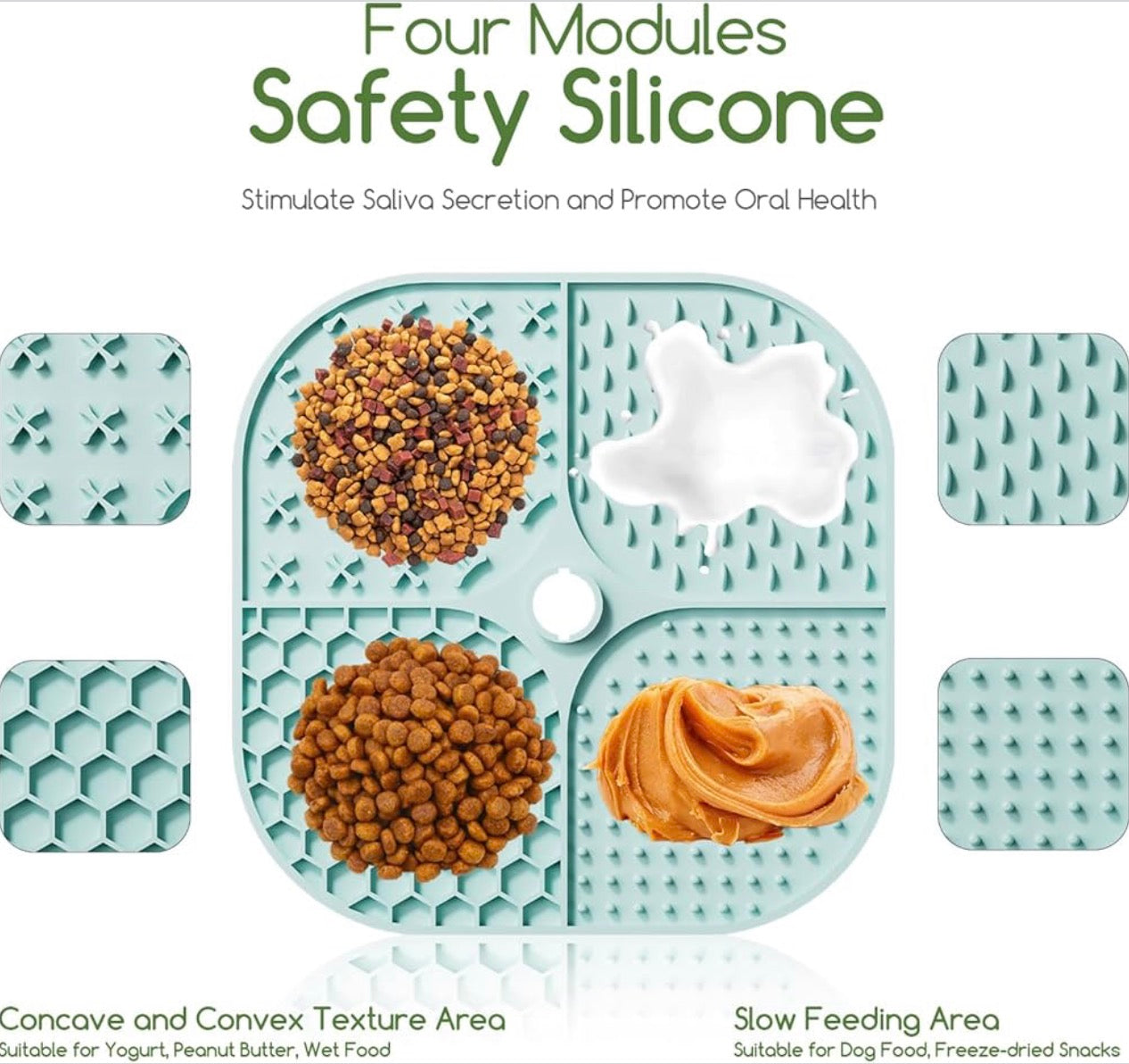 KILIN Slow Feeder Dog Bowls with Lick Mat, Plant-Based Slow Eating Dog Bowl for Dry, Wet, Raw Food, Interactive Food Puzzle for Small, Medium, Large Breed