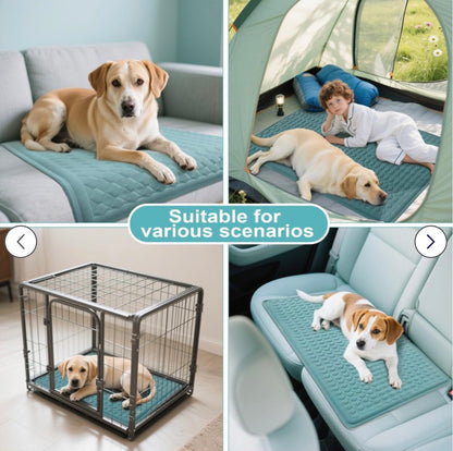 GOLOPET Extra Large Dog Cooling Mat,45×23 inches. For Extral Large Dogs,Silicone Anti-Slip and Foldable,Ice Cool Fabric,Suitable for Indoor& Outdoor Floor &Car Seat