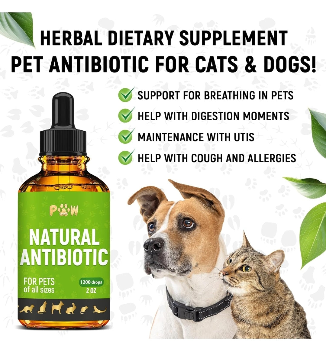 Antibiotics for Dogs | Natural Antibiotics for Cats | Cat Antibiotic | Antibiotics for Dogs | Dietary Supplement Pet Antibiotic | Cat and Dog Vitamins and Supplements | Dog Antibiotic | 2 Oz