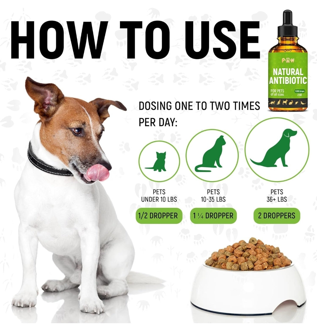 Antibiotics for Dogs | Natural Antibiotics for Cats | Cat Antibiotic | Antibiotics for Dogs | Dietary Supplement Pet Antibiotic | Cat and Dog Vitamins and Supplements | Dog Antibiotic | 2 Oz